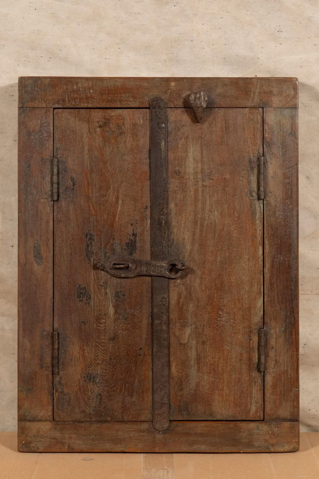 Finestre in teak, dimensioni 43,5 x 6,5 x 58,5 cm, antiche, restaurate