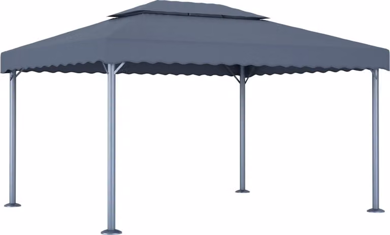 The Living Store Gazebo 400 x 300 cm Alluminio antracite