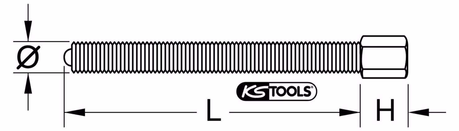 KS TOOLS Mandrino, 17mm, M14x1.5x200mm ( 610.1703 )