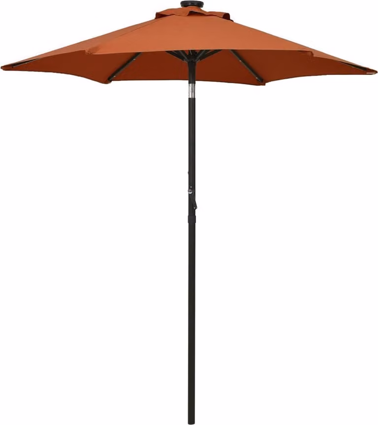 The Living Store ombrellone con luci LED rosso terracotta 200x211cm alluminio