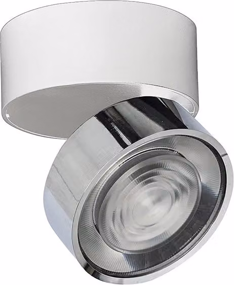 Applique e Plafoniera LED Hole Rossini Group, 13W 3000K CRI90 IP20, Dimmerabile, Alluminio Bianco e Cromo