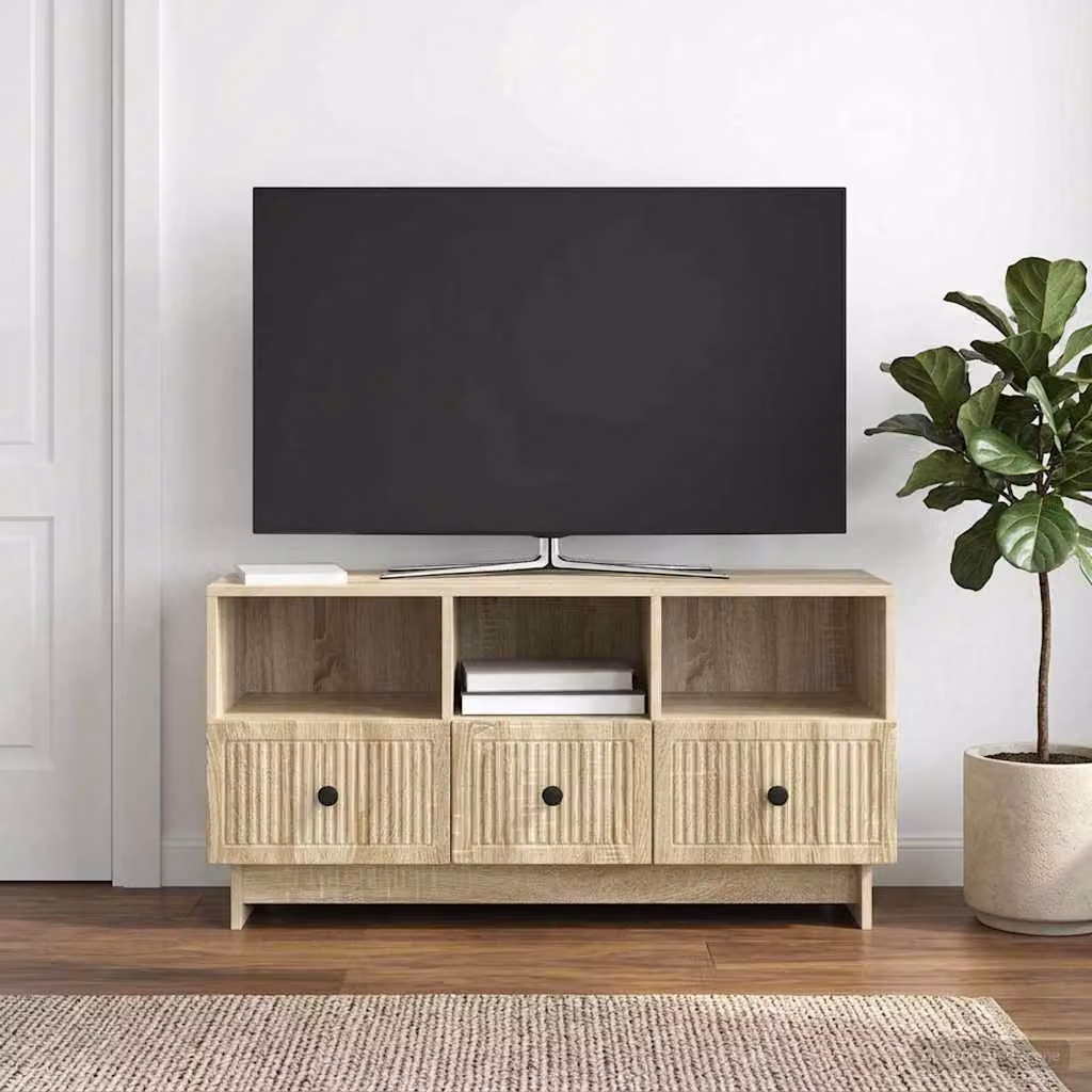 Mobile TV vidaXL in legno ingegnerizzato color rovere sonoma, L 102 x P 34,5 x H 50 cm