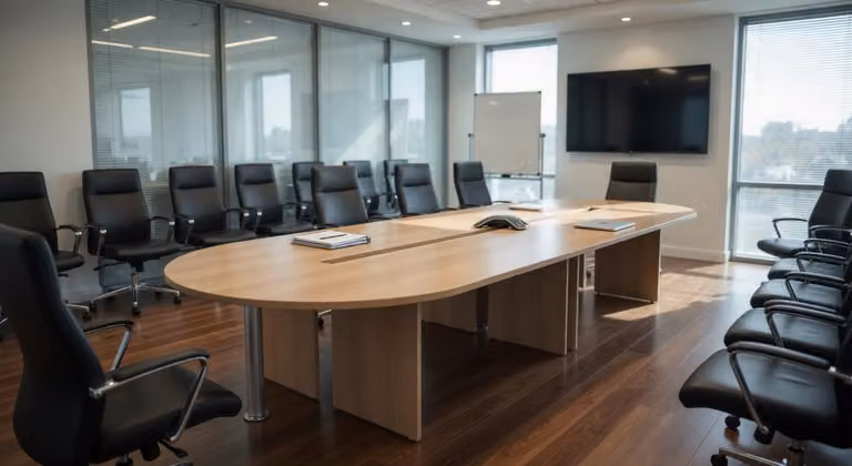 Grande tavolo da conferenza, tavolo ovale per riunioni, ufficio, design moderno