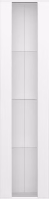 Vetrina multifunzionale con divisorio in vetro, luce LED a colori intercambiabili, 40x29x170 cm, Bianco