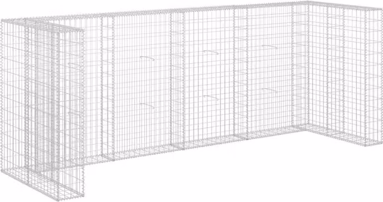 Gabbione per Bidoni in Acciaio Zincato 320x100x120 cm