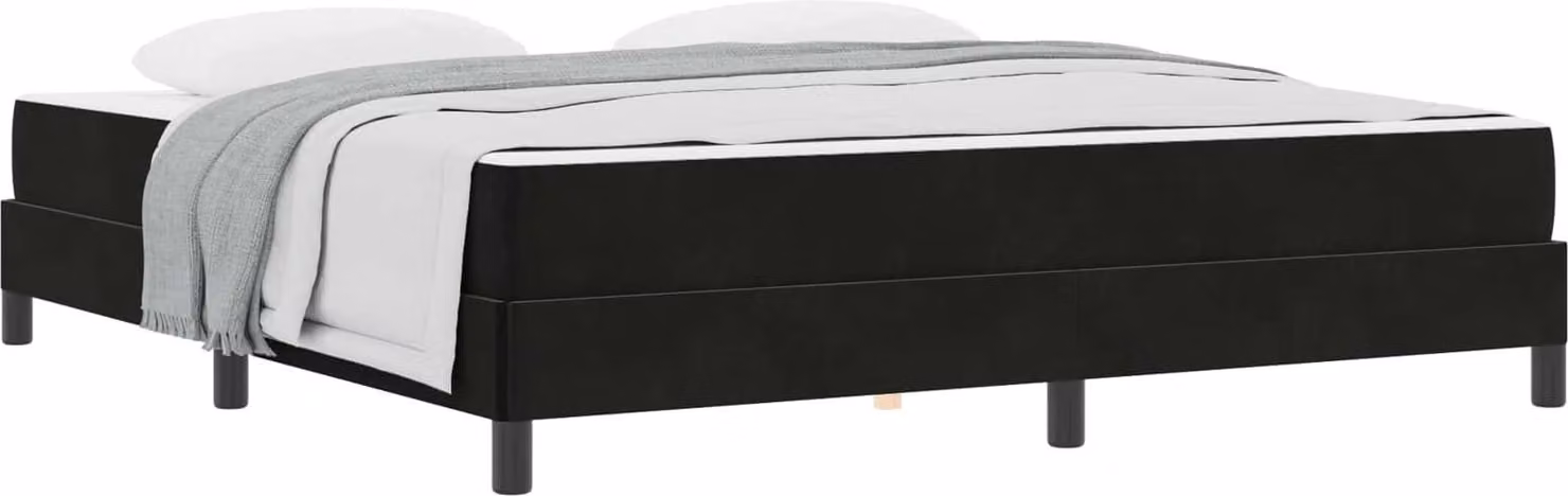 Letto a molle con materasso Nero 180 x 200 cm Tessuto