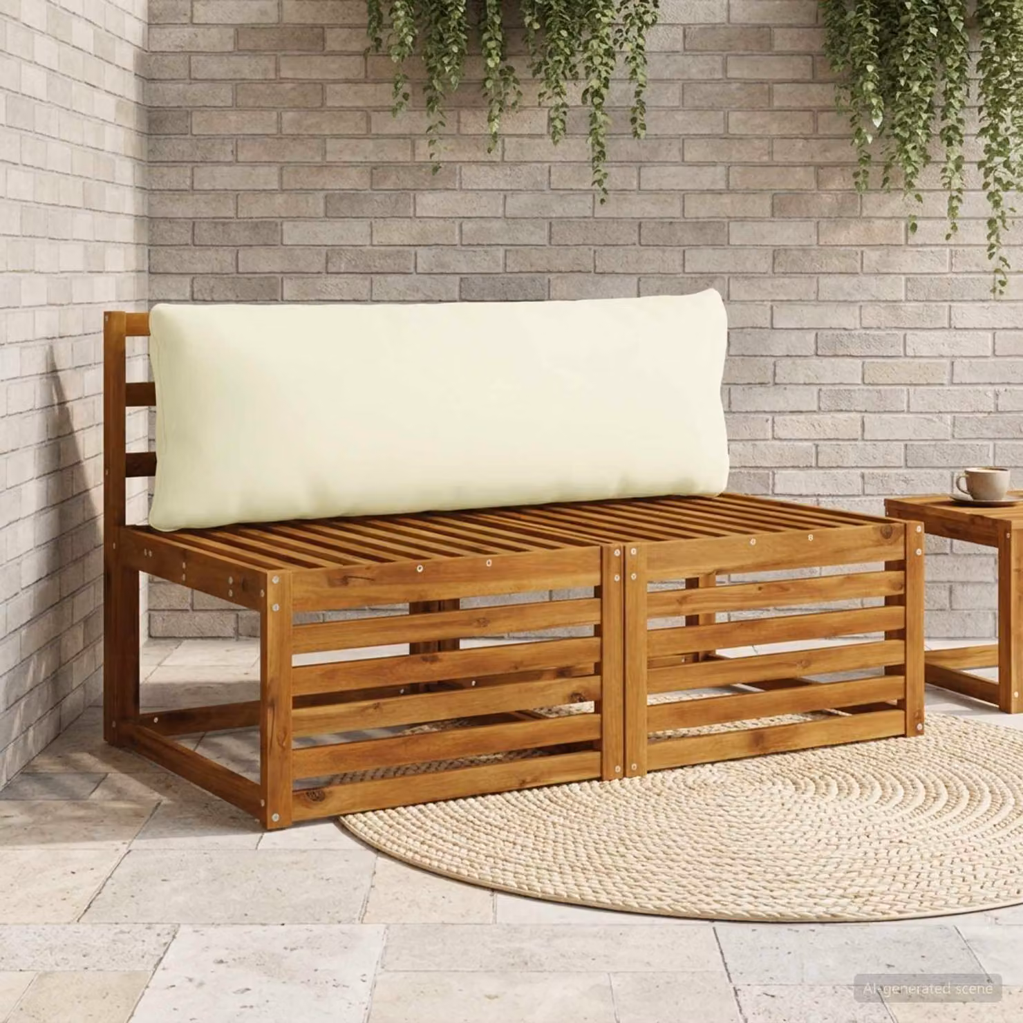 Cuscino per schiena vidaXL PUTTEN in poliestere, colore beige, fodera rimovibile e lavabile in lavatrice