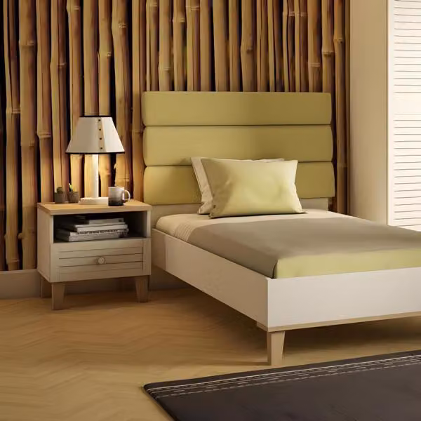 Weißes Holz Bett im eleganten Design
