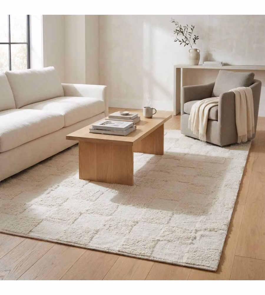 Cosma Tappeto Amaury in Lana Bianco Rettangolare 120x180 cm Moderno