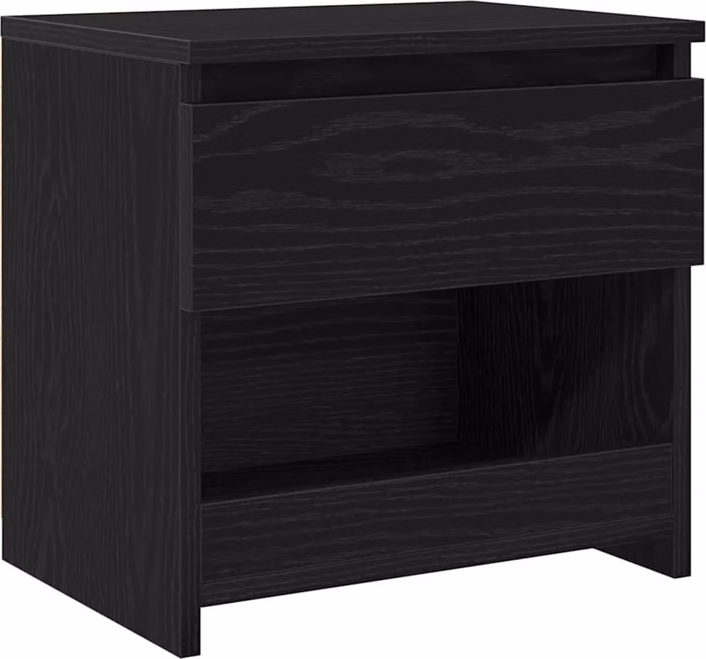 Armadio da Notte Rovere Nero 40 x 30 x 39 cm Legno multistrato