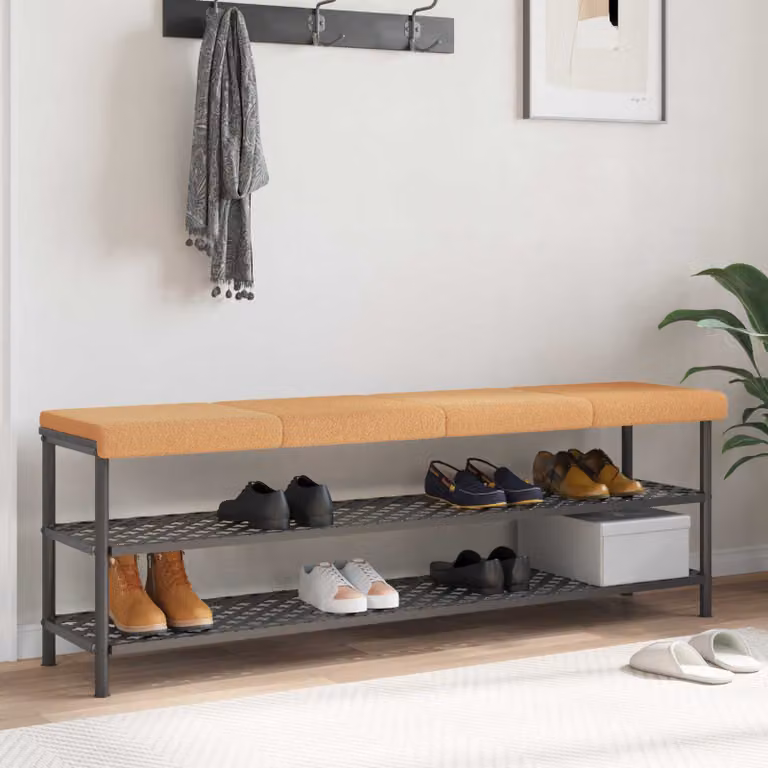 Set di 4 cuscini per panchina vidaXL in tessuto Sherpa beige, design moderno e antiscivolo, Profondità: 35 cm