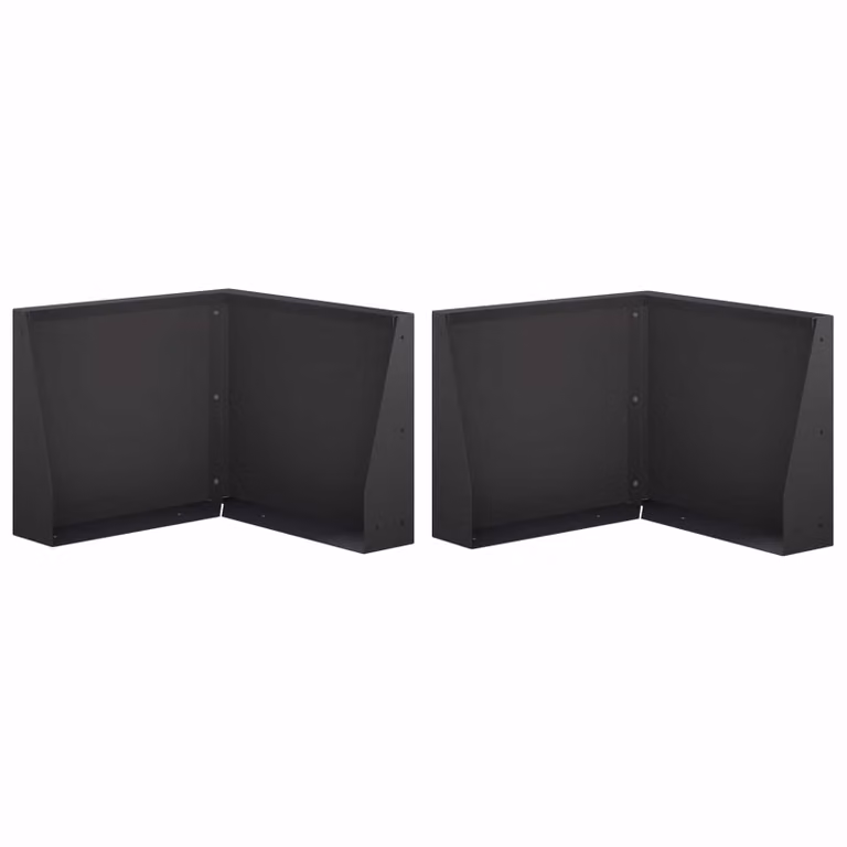Set di 2 pezzi di aiuole rialzate vidaXL in acciaio nero per giardino, L 50 x P 50 x H 30 cm