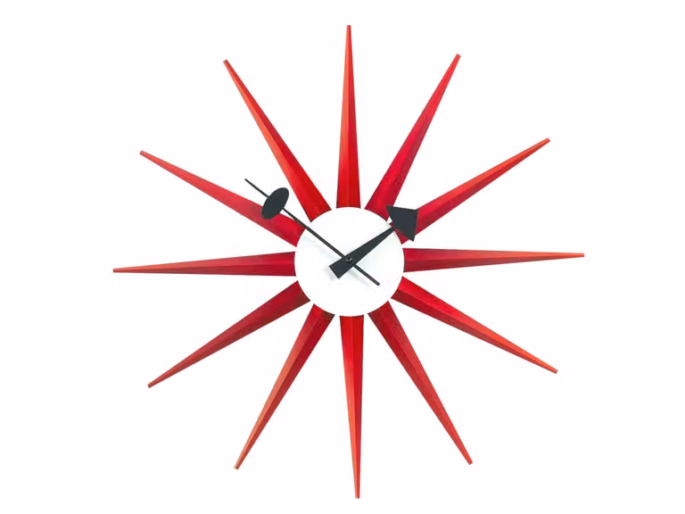 Sunburst Orologio da Parete - Rosso