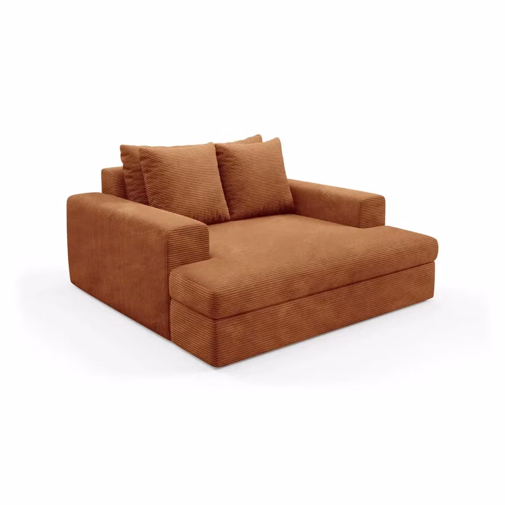 Comazzo Divano Fisso 2 Posti con Cuscini Sfoderabili Arancione L: 162 cm, P: 167 cm, H: 86 cm – 2