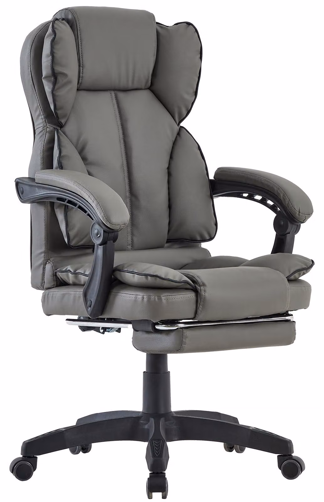 Sedia da scrivania, sedia da ufficio, sedia da gaming, sedia da corsa, poltrona direzionale con poggiapiedi, colore: grigio scuro - nero