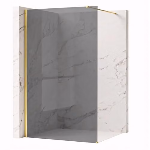 Rea - Parete Doccia Flexi, Gold 90, Walk-In Senza Piatto Doccia, Vetro Di Sicurezza Temperato Grigio 8mm, 120 X 90 X 195 cm