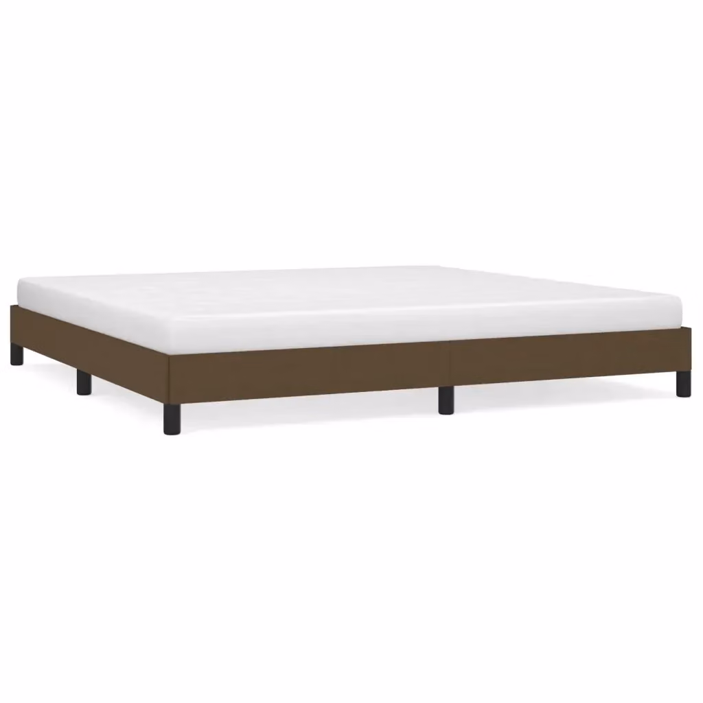 Struttura Letto Design Mania in Tessuto Marrone Scuro con Doghe in Legno L/P: 200 x 200 cm – 2