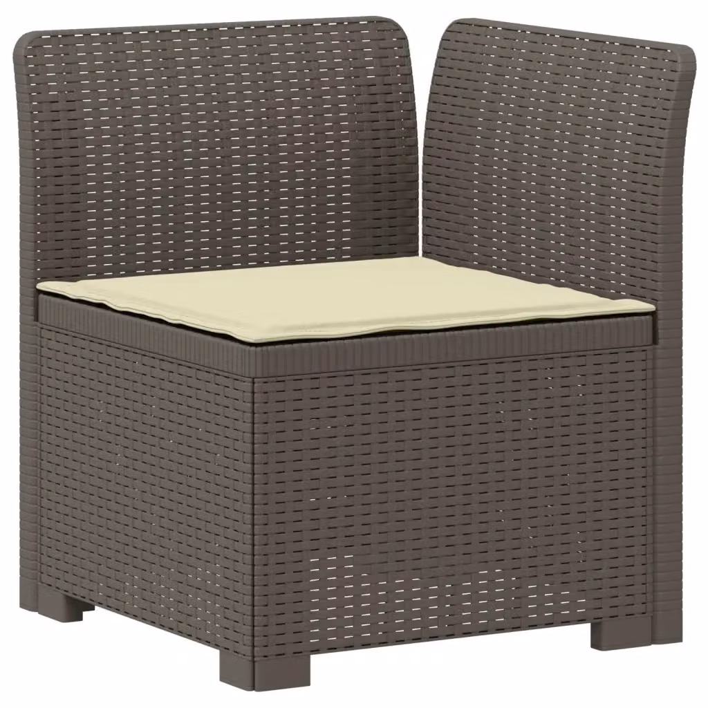 Divano da esterno singolo in rattan con cuscino per giardino e terrazzo, design moderno, colori grigio e marrone – 2