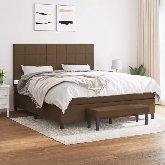 Letto Ibrido con Giroletto a Molle e Materasso vidaXL, Marrone e Bianco, L/P/H: 180 x 200 x 128 cm – 1