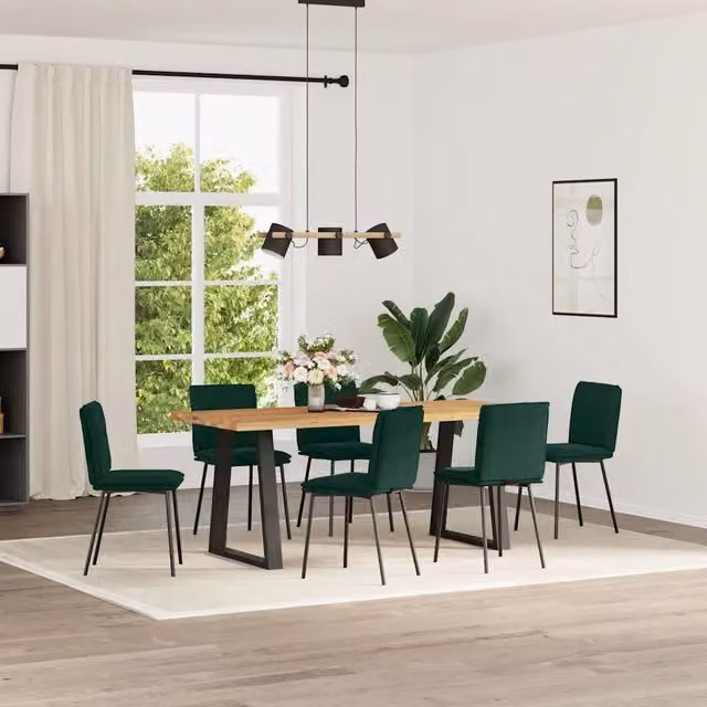 Sedie da Pranzo 6 pz Verde Scuro in Velluto 3315616