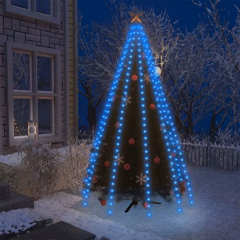 The Living Store Rete luminosa per albero di Natale con 300 LED Blu 300 cm