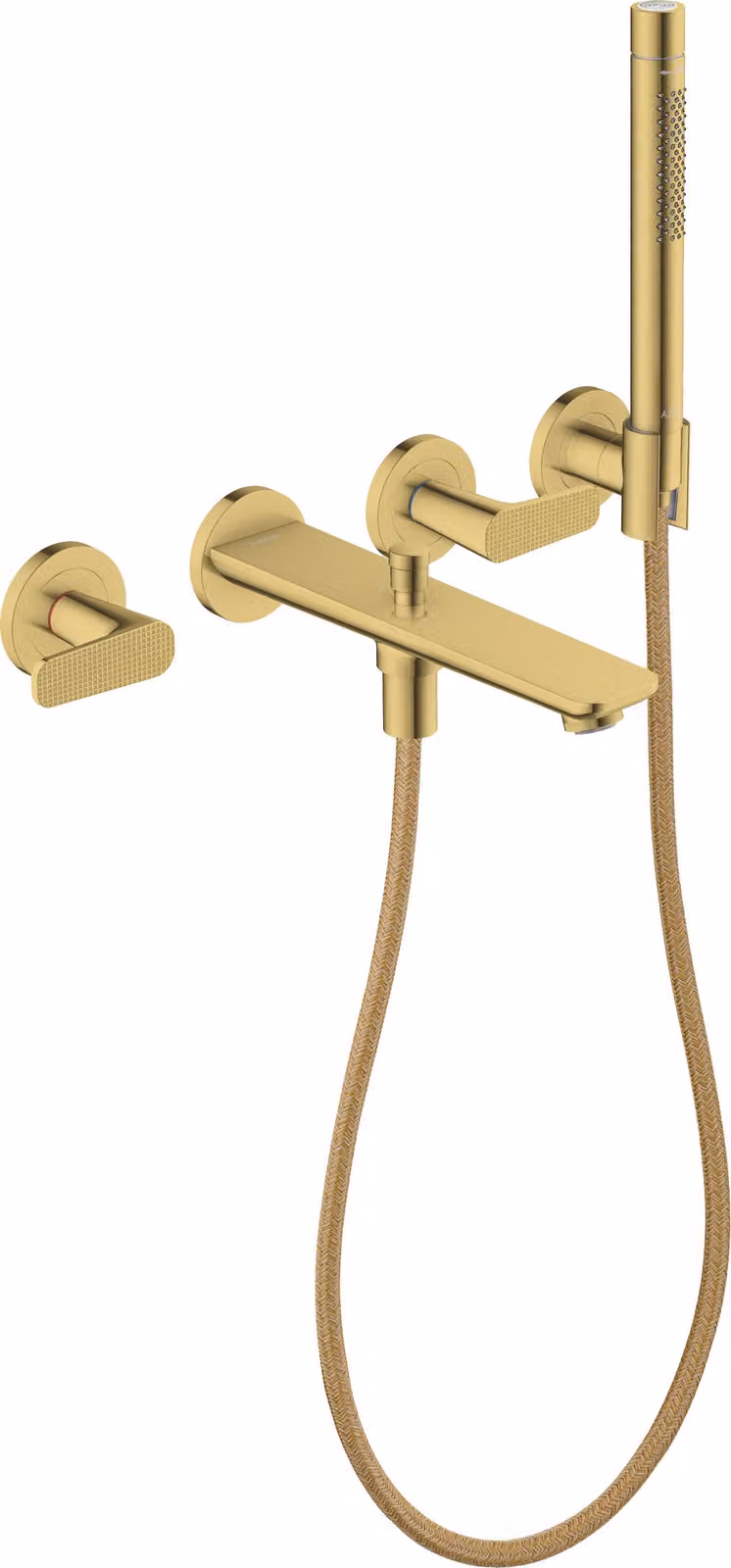 hansgrohe AXOR Citterio C Robinetterie de baignoire 3 trous encastrée pour montage mural, avec douchette à main, Cubic cut, 49481990, 49481990
