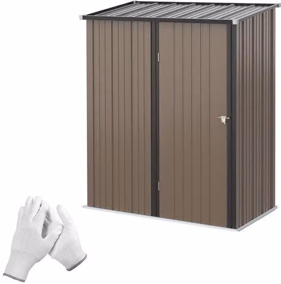 Capanno da giardino – Casa da giardino – Deposito – Capanno per attrezzi – Area di stoccaggio esterna – Acciaio zincato – 161,5 x 94,5 x 196 cm – Chiusura con tetto inclinato