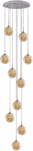 ZMH Lampada a sospensione a LED in vetro regolabile in altezza per soggiorno e sala da pranzo