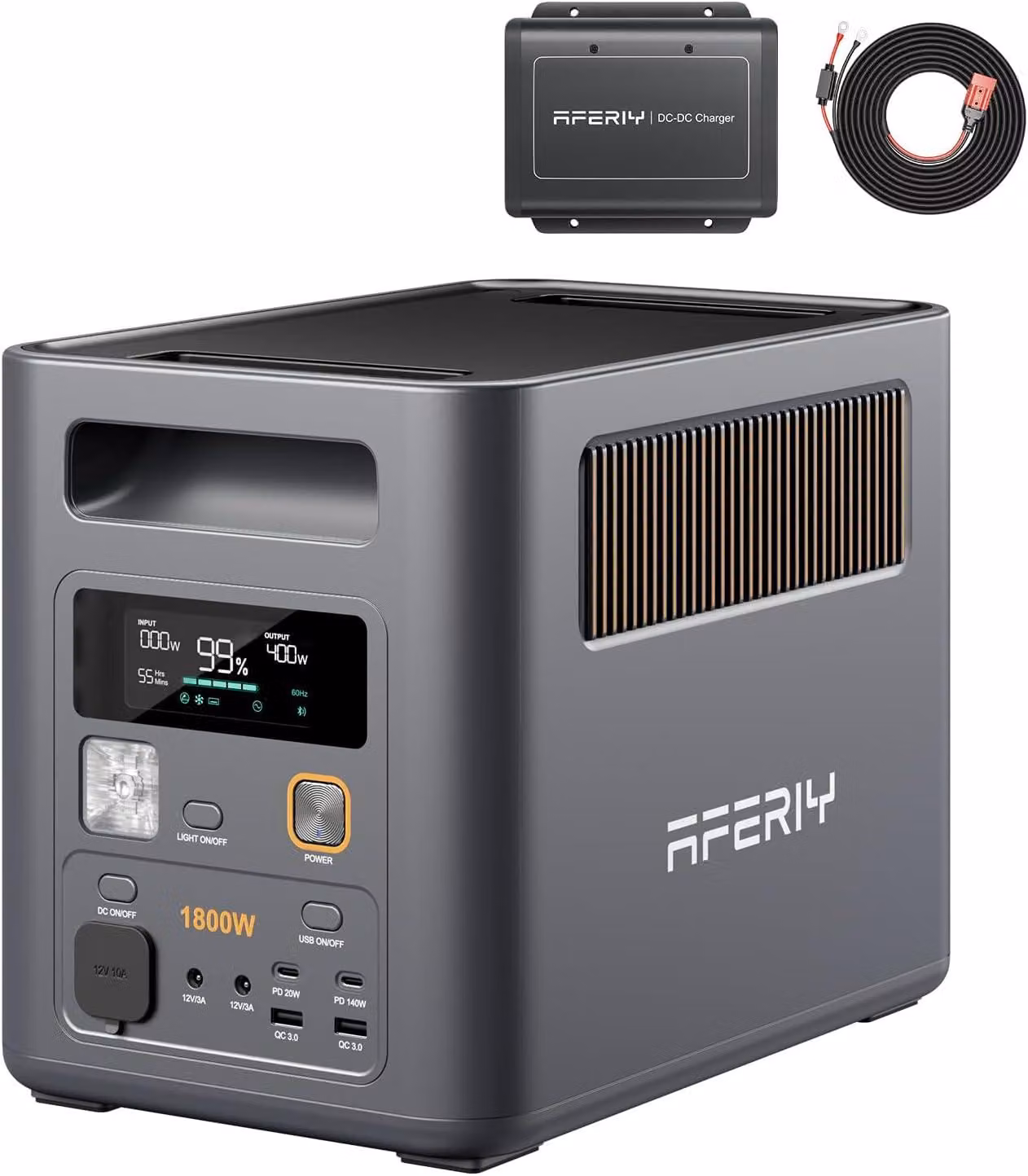 AFERIY P180 Pro 1800 W 1024 Wh con caricatore DC-DC DC060 da 580 W, UPS, per campeggio e camper