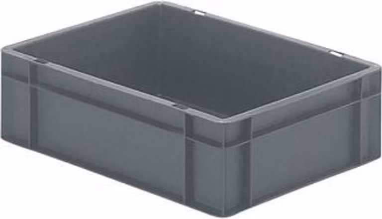 LA-KA-PE Contenitore da trasporto impilabile L400xL300xH120mm - TK400/120-0 GRIGIO