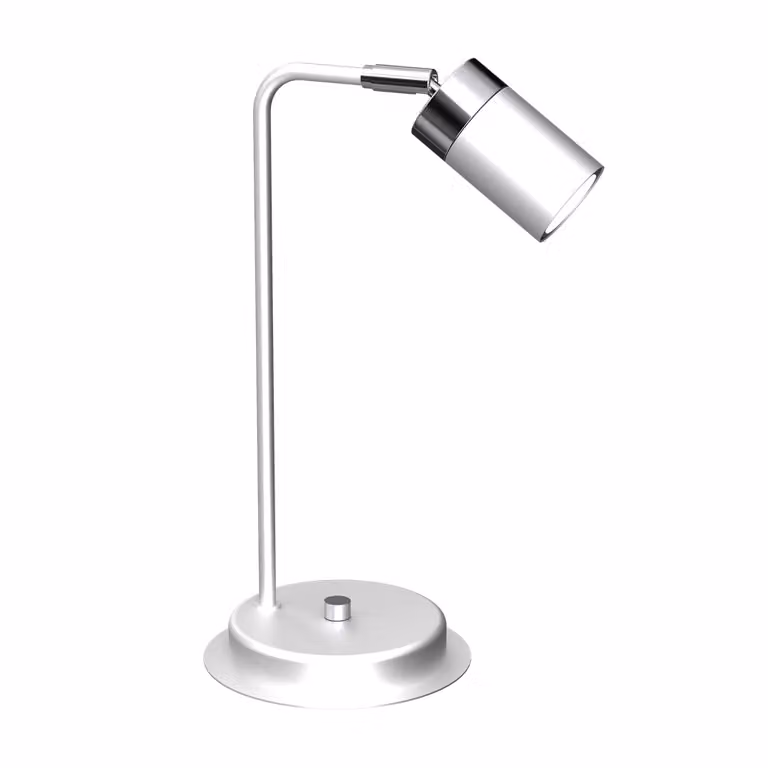 Lampada da tavolo JOKER bianca cromata 1xGU10x40W in metallo, dimensioni: 36x16x20 cm, IP20, Milagro