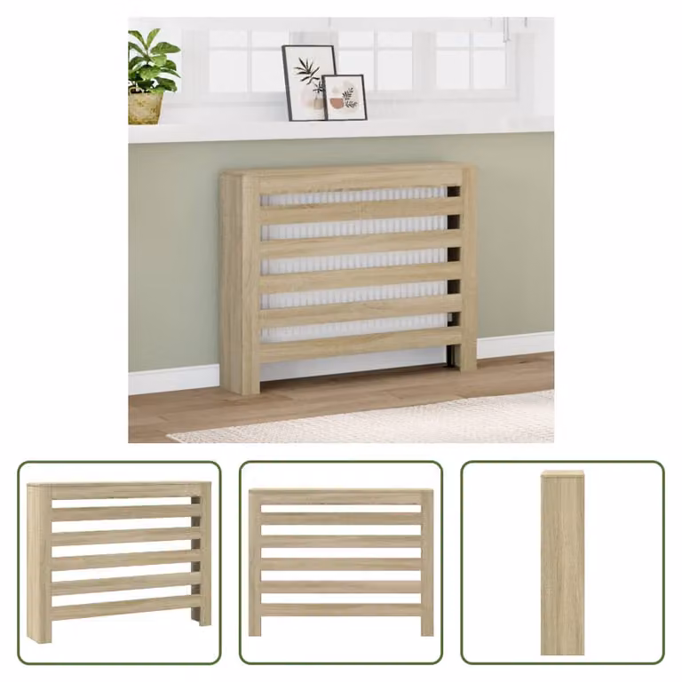 The Living Store Rivestimento per radiatori rovere Sonoma 104x20x82 cm materiale in legno