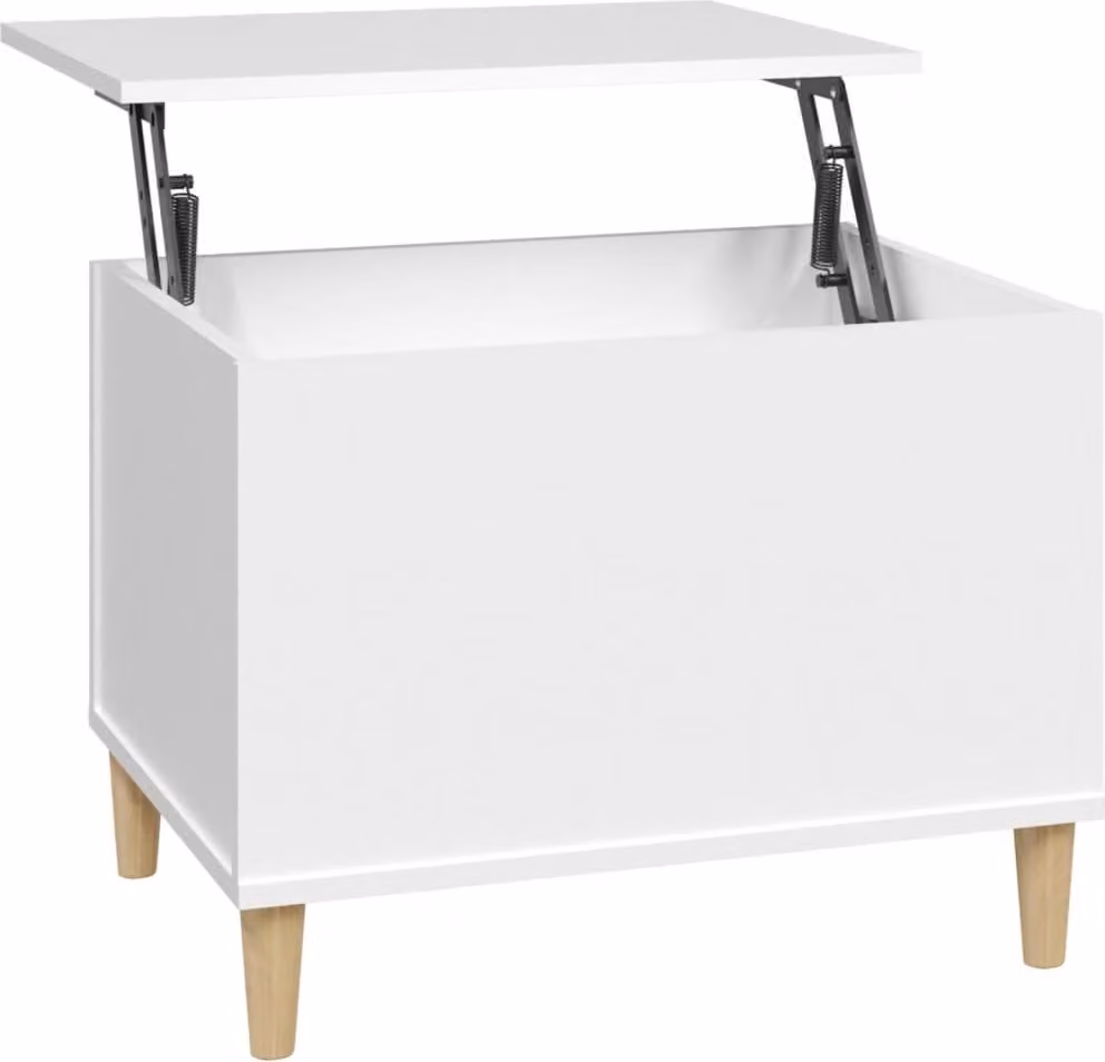 Tavolino da Salotto Bianco 60x44,5x45 cm in Legno Multistrato