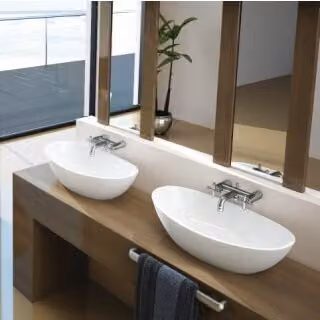 Hoesch lavabo Namur 50x30cm, bianco opaco, senza troppopieno