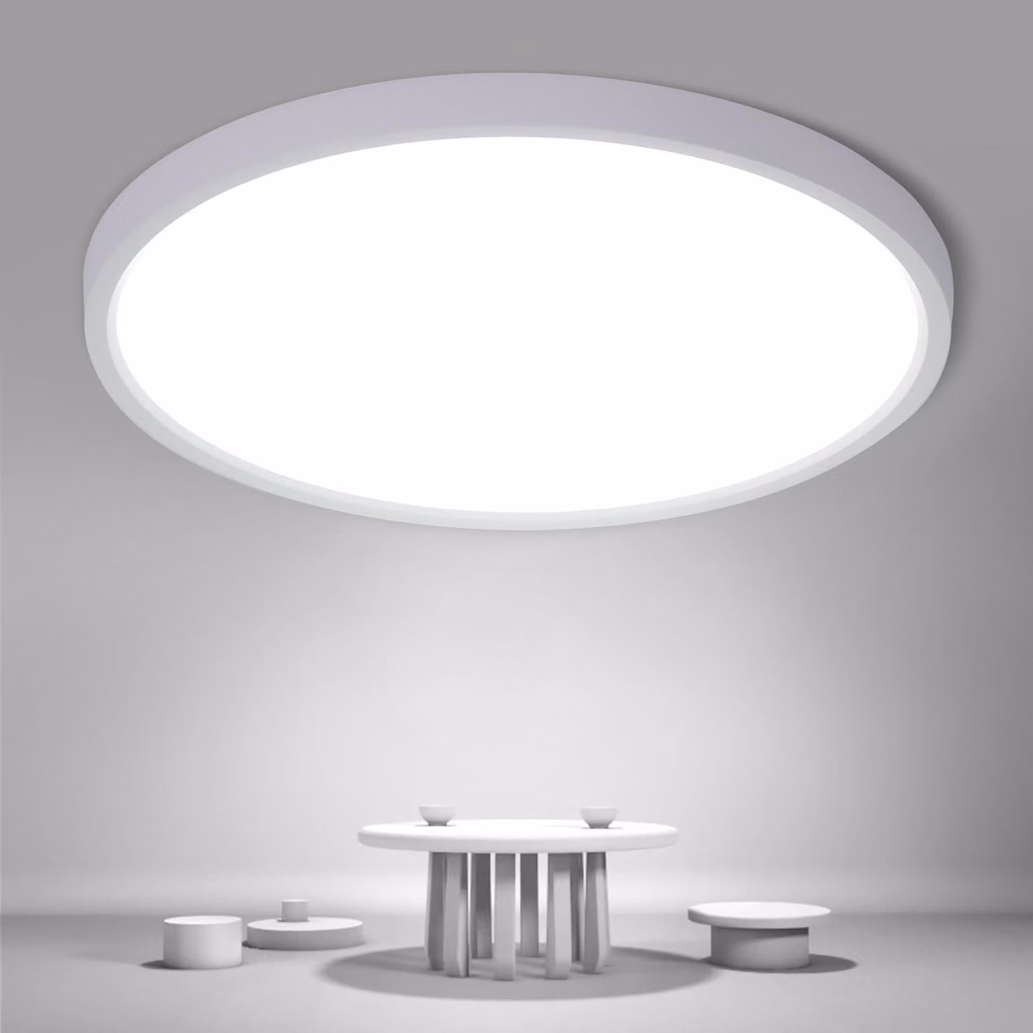 Lampada a soffitto LED Osairous, diametro 40 cm, 36W, design piatto e rotondo, grado di protezione IP44 (resistente all'acqua), temperatura di colore 6500K (luce bianca), luminosità 3980 lumen. Ideale per soggiorno, camera da letto, bagno, cucina e corrid