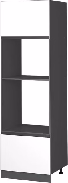 Mobile cucina microonde R-Line Bianco/Antracite 60 cm Forma a J Vicco
