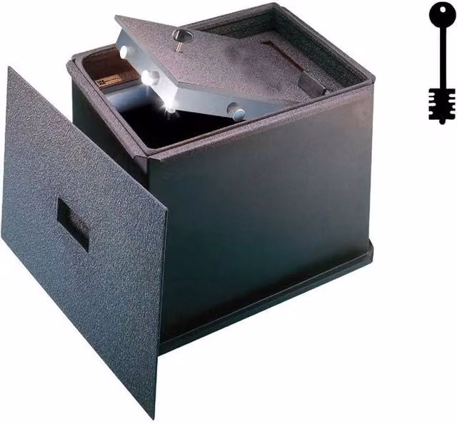 Cassaforte a murare Mottura 11120 con chiusura a chiave a doppia mappa, certificata UNI EN 14450 Grado S2, colore Grigio – 1