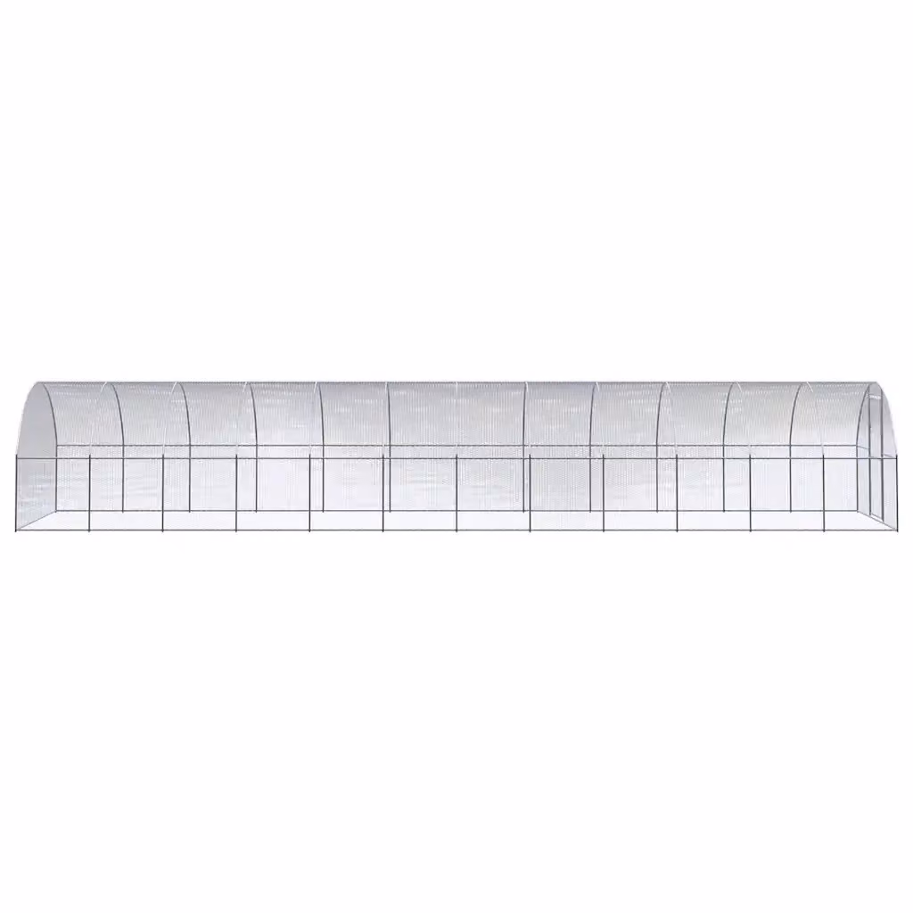 Gabbia per polli da esterno Videx in acciaio zincato color argento L: 12 m, P: 3 m, H: 2 m – 2