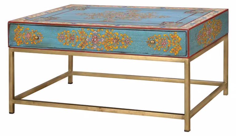 Tavolino Fiori in legno di mango, 46 cm x 90 cm x 60 cm Giner y Colomer