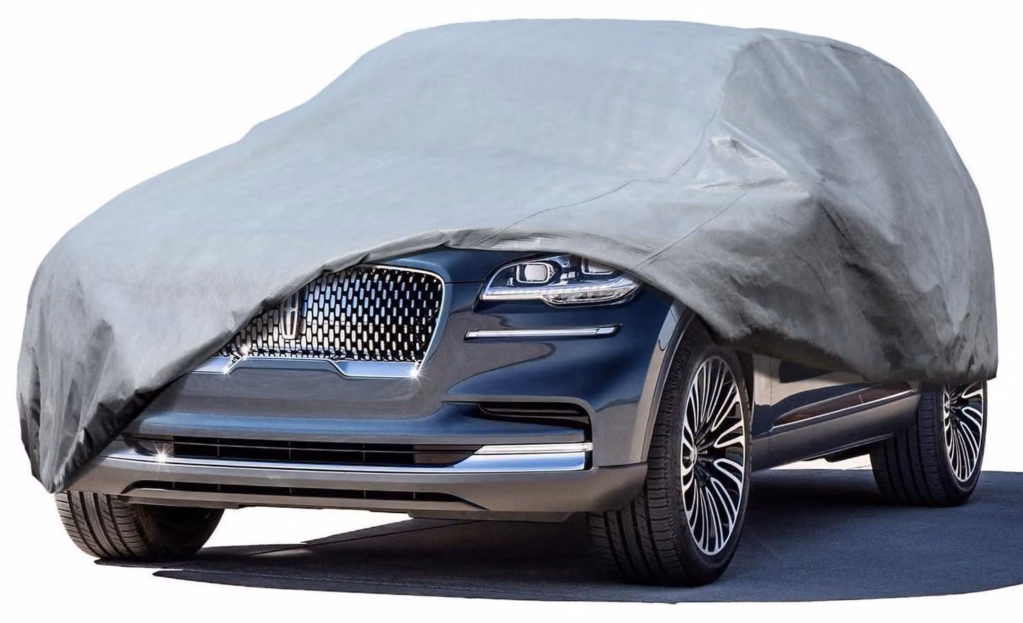 Copertura per auto, adatta a garage, a tre strati, traspirante, per SUV, dimensioni 475x185x178 cm, colore grigio chiaro
