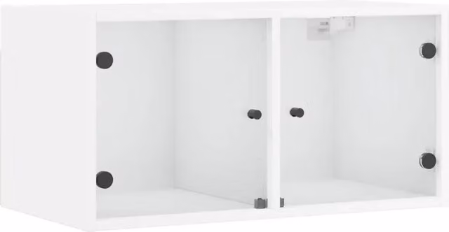 Armadio da parete con ante in vetro bianco 68,5 x 37 x 35 cm stile elegante pratico contenitore in legno bianco 02_0049337