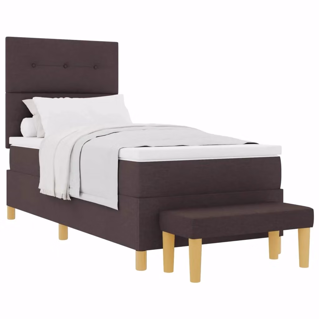 Letto moderno con testiera in tessuto marrone vidaXL L/P: 200 x 100 cm – 2