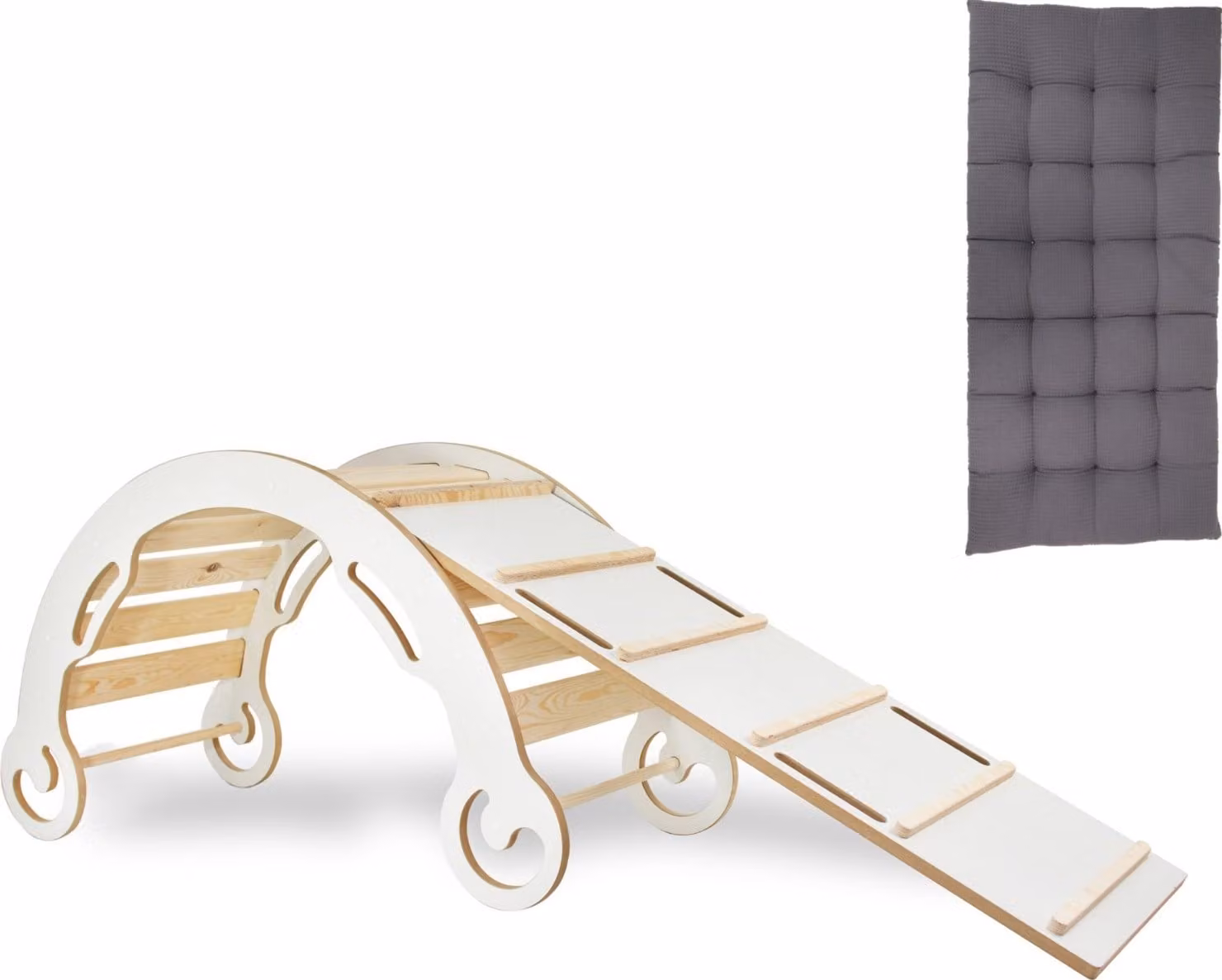 Arco di arrampicata Leo con cuscino e scivolo per bambini Struttura di arrampicata per interni MDF