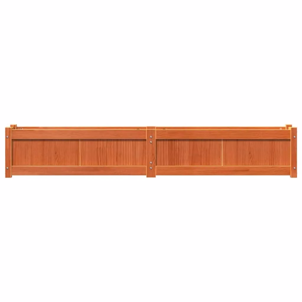 Fioriera rialzata in legno di pino massiccio marrone con finitura a cera per giardino e terrazza L: 180 cm, P: 31 cm, H: 31 cm – 2