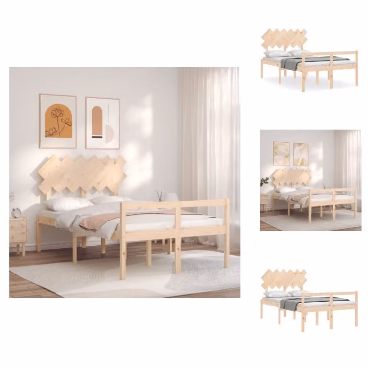vidaXL Letto in legno massiccio con testiera 120x200 cm - Letti e strutture letto