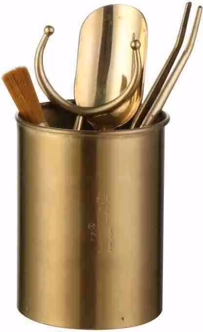 INF Portaposate - Elegante Organizer per Posate in Acciaio Inox Oro M