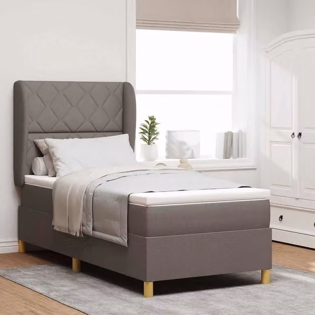 Letto ibrido con testiera Talpa vidaXL in tessuto beige o grigio L/P: 190 x 90 cm – 1