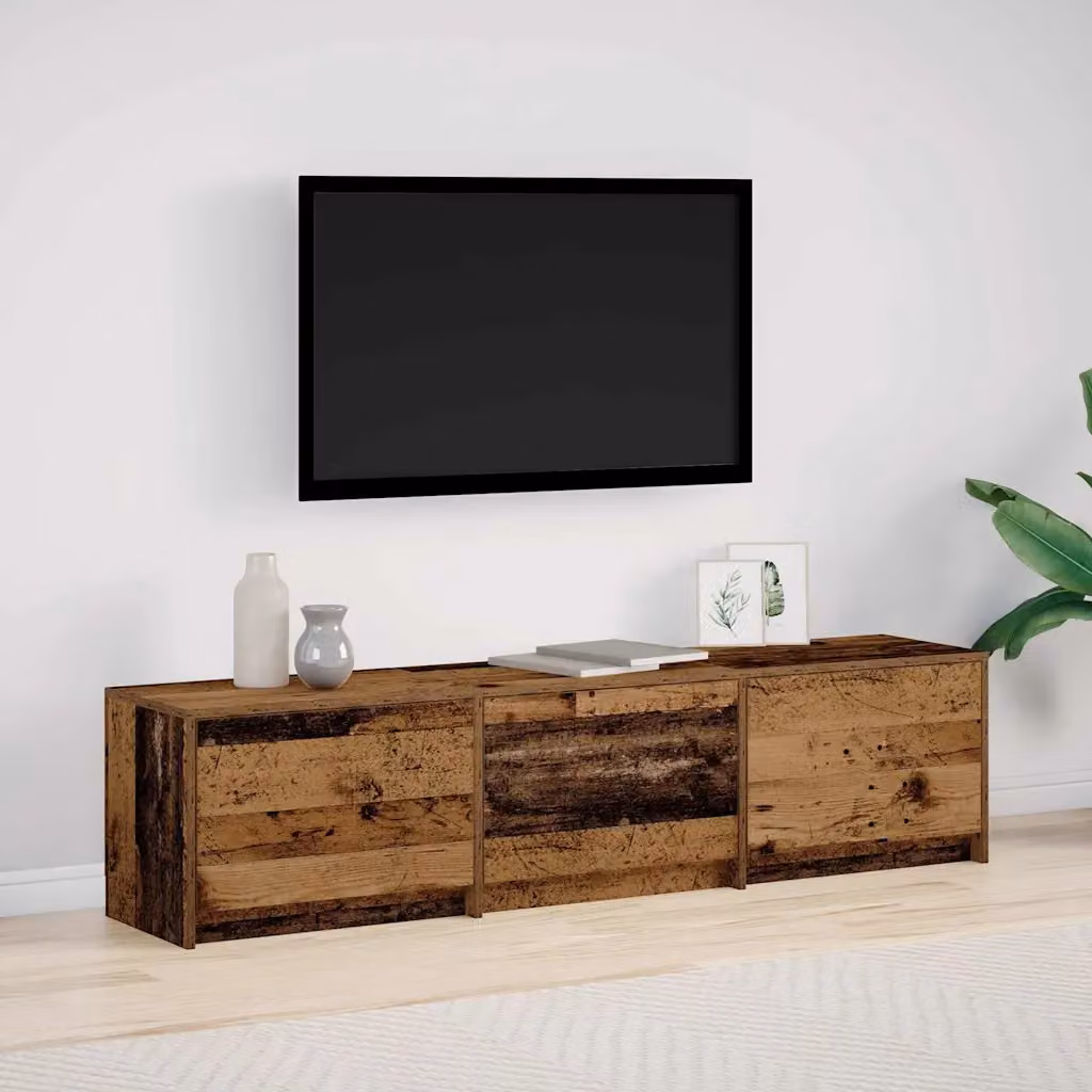 Mobile TV vidaXL con illuminazione LED in legno marrone, L 165 x P 34 x H 40 cm