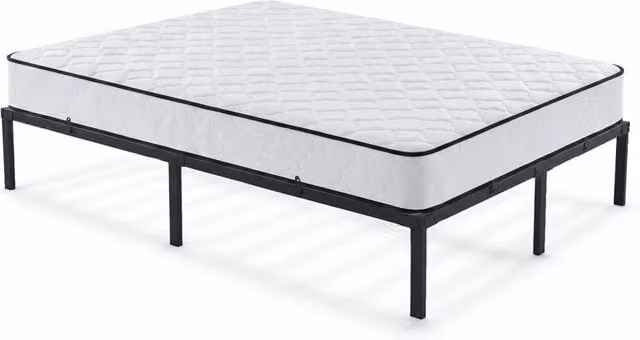 Struttura Letto Pieghevole in Metallo con Materasso Rete a Doghe 120x200 cm Nero Letto per Ospiti 9 Gambe 20 Doghe
