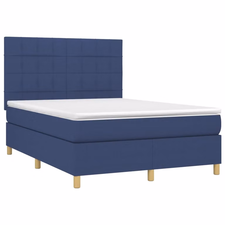 Giroletto a Molle con Materasso Blu 140x190 cm in Tessuto